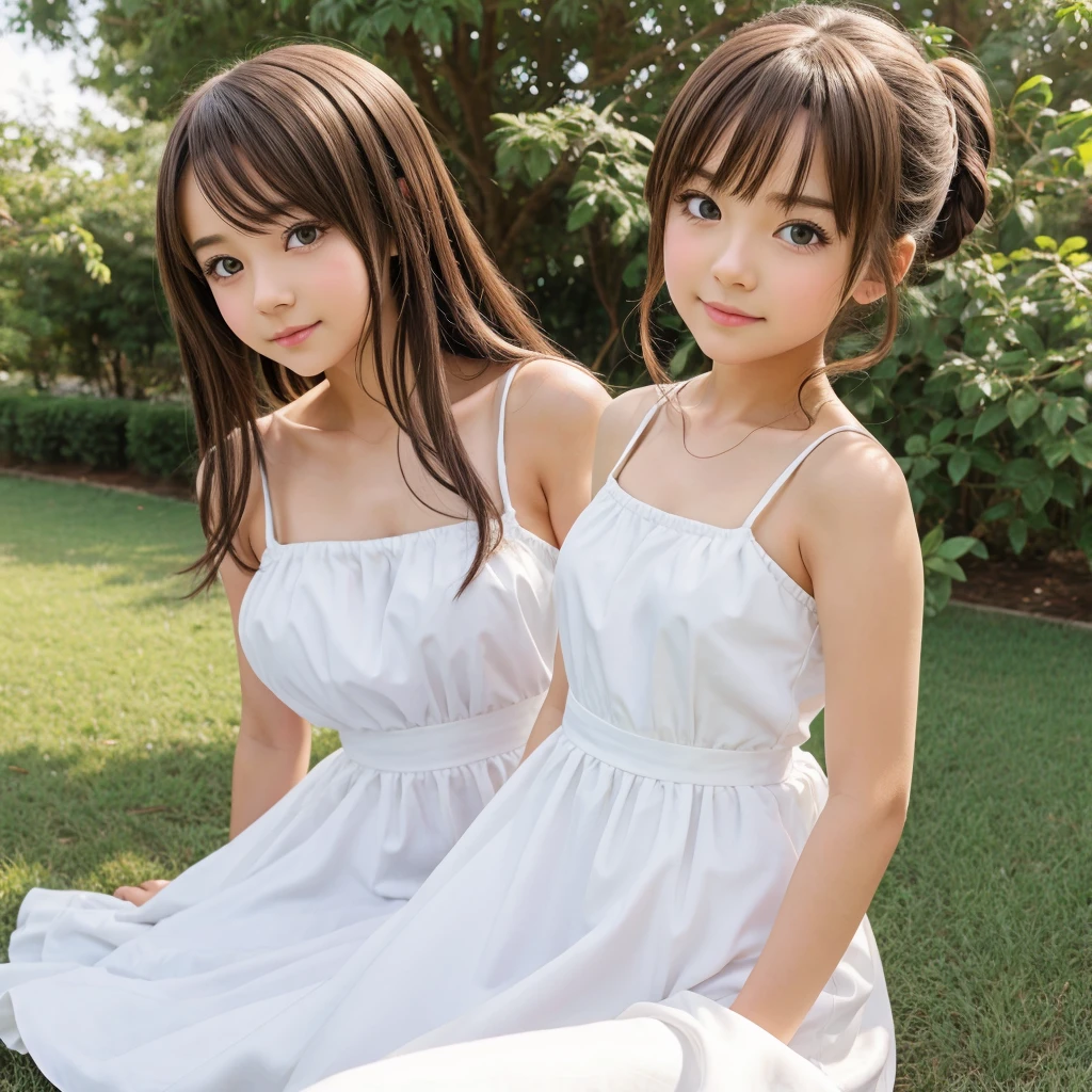 cute anime girl with white dress