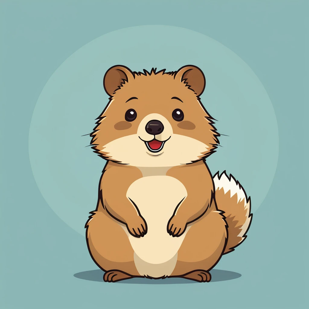 cute quokka, illustration, vector graphics, strong contours