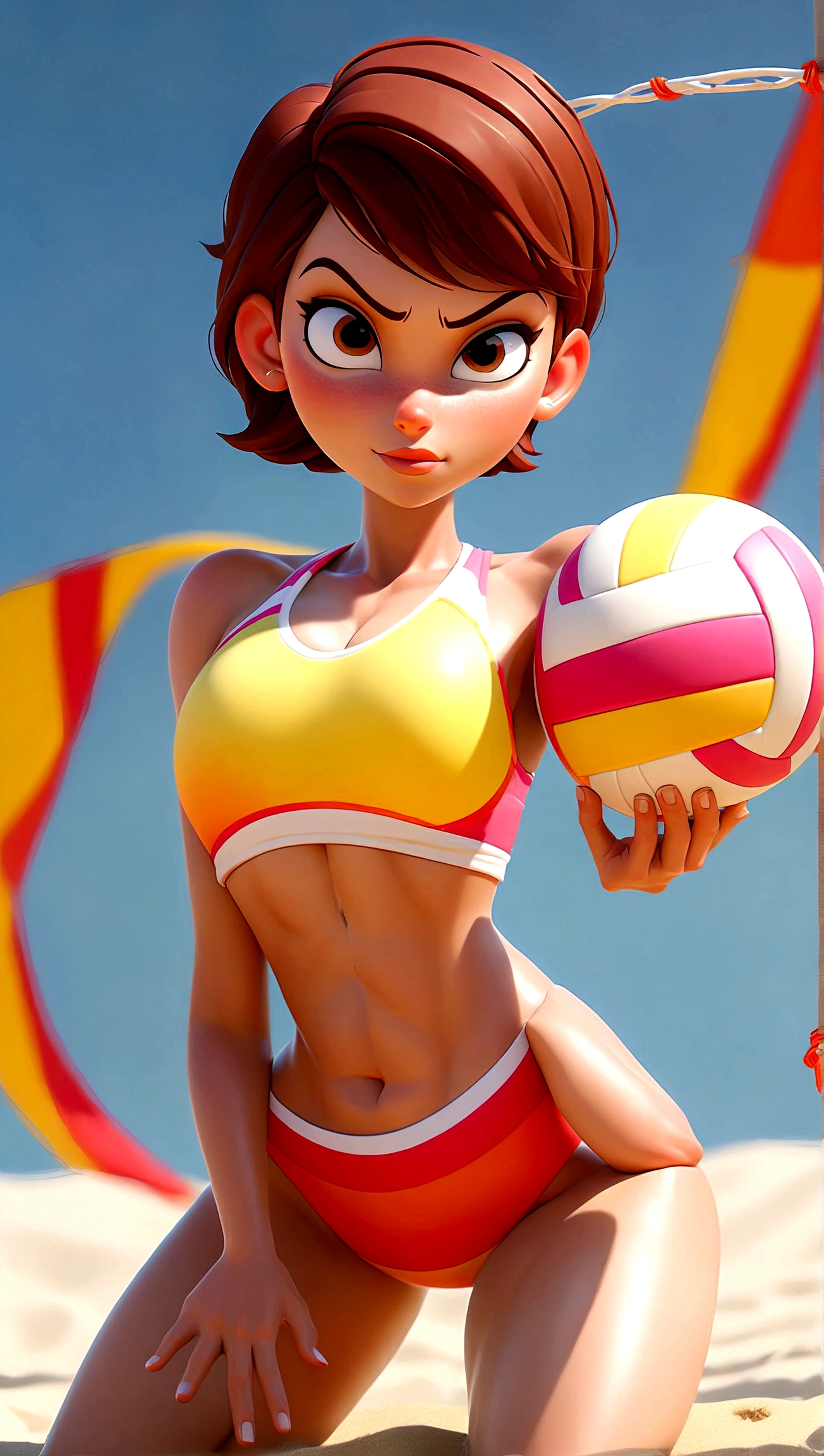 冴紴翴 playing beach volleyball