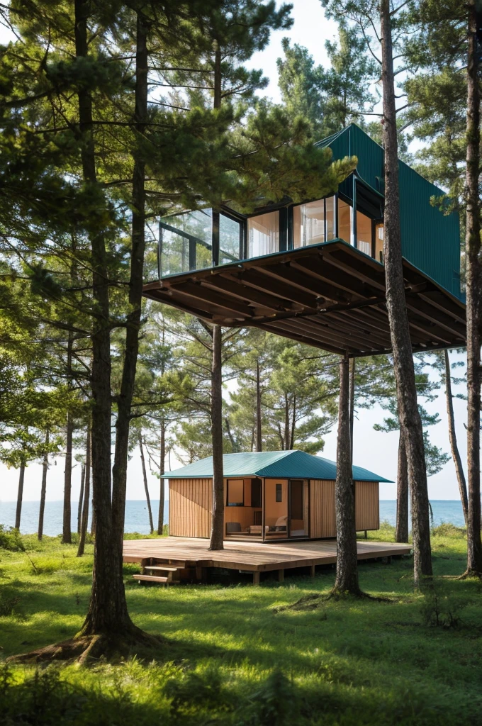Sea of Trees A prefabricated hut in the middle