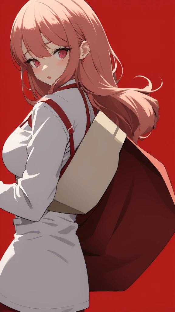 red_background、big_breasts、nurse_custom、An illustration、anime、POP