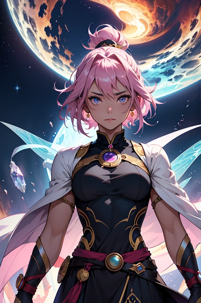 Supreme Character Description Name: Sakura Age: 19 years old Gender: Female Appearance Sakura is an imposing figure, with 1,80 meters tall and an athletic physique. Your eyes have deep violet irises, with shadowy reflections that resemble fragments of broken glass. The pupil is small and sharp, similar to a feline eye. Long, curved lashes add dangerous elegance. Small points of light highlight the coldness of the look, and fine lines on the iris form hypnotic spirals.
Clothing She wears armor made of an unknown metal, adorned with ancient runes that glow a celestial blue. A cloak of pure energy constantly floats behind her, changing color according to your emotions.
Personality Sakura is serene and unflappable, with a wisdom that transcends ages. His deep voice soothes or incites devastating power. Fair and benevolent, she uses her abilities to preserve cosmic balance.
Ultra Exaggerated Superpowers Absolute Reality Manipulation Omniscience Omnipotence Perfect Immortality Instant Regeneration Supreme Temporal Control Dimensional Transcendence Absorption of Infinite Power Infinite Energy Manipulation Infinite Teleportation Cosmic Mind Omnipresence Total Invulnerability Absolute Matter Control Creation of Universes Manipulation of Fundamental Forces Mastery over Life and Death Resistance Reality Manipulation Power of Ancient Gods Cosmic Fusion History Born from the convergence of all cosmic forces, Sakura emerged as the ultimate guardian of the multiverse. She witnessed the birth and death of countless realities, always working to maintain balance and harmony. conhecida como "The Infinite Goddess", Sakura is revered and feared, His legend echoing through time and space.