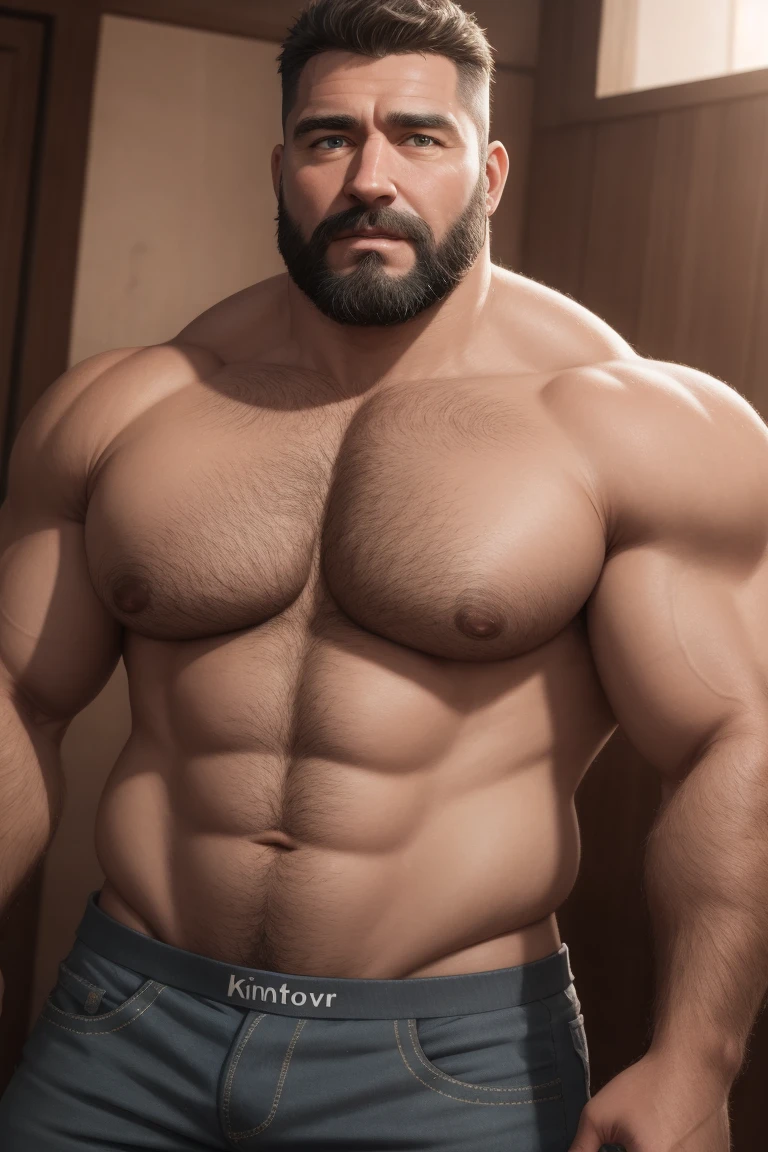 8K HDR Very Extremely Realistic Very Detailed High Quality 8K HDR Very Realistic 46 year old Sexy daddy rugged beefy big thick burly chubby bodybuilder muscle bears man, 8KHDR very realistic beared big daddy muscle bear,  and 8KHDR very realistic detailed rugged burly man in shorts, 8KHDR very realistic hair, 8KHDR very realistic beards, 8KHDR very realistic thick chubby fat neck, 8KHDR very realistic neck lines, 8KHDR very realistic detailed neck, 8KHDR very realistic burly chest, 8KHDR very realistic detailed hairy burly chest and arms, 8KHDR very realistic detailed hairy burly chest and arms, 8KHDR very realistic burly muscle bear body, 8KHDR very realistic nipples, 8KHDR very realistic burly muscle bear body, 8KHDR very realistic face, 8KHDR very realistic detailed face, 8KHDR very realistic eyes, 8KHDR very realistic detailed eyes, 8KHDR very realistic pupils, 8KHDR very realistic detailed pupils, 8KHDR very realistic head, 8KHDR very realistic waist, 8KHDR very realistic facial features, 8KHDR very realistic burly arms, 8KHDR very realistic elbows, 8KHDR very realistic hands, 8KHDR very realistic pecs, 8KHDR very realistic belly, 8KHDR very realistic human man body, 8K HDR very realistic bellybutton, 8KHDR very realistic wrists, 8KHDR very realistic fingers, 8KHDR very realistic fingernails, 8KHDR very realistic shoulders, 8KHDR very realistic mouth, 8KHDR very realistic lips, 8KHDR very realistic mens clothing, 8KHDR very realistic detailed mens clothing. 8KHDR Very Realistic Hairy Bearded Burly Muscle bear Photoshoot,  8KHDR Very Realistic Ultra-detailed, 8KHDR very realistic detailed bedroom surroundings, 8KHDR very realistic surroundings lighting, No Deformities, An ultra-realistic photograph captured with a Sony α7 III camera, equipped with an 85mm lens in F 1.2 aperture, The cutting-edge Midjourney v5, ( best quality, highres, realistic:1.37), Super real detailed skin, Ultra-detailed, Photorealistic 1.4, hyper photorealism, 8K HDR Clear HDR Quality, 