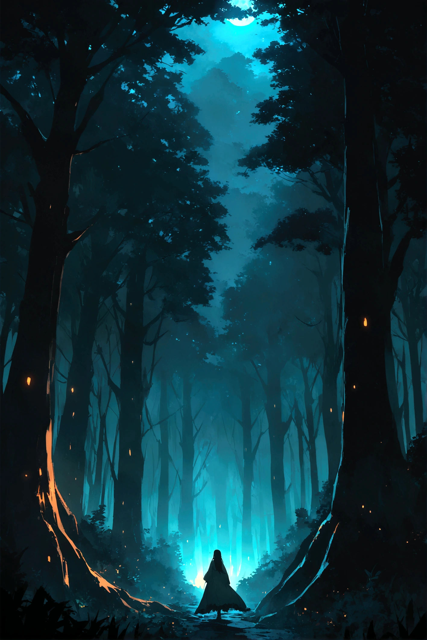 Night time the Forest which looks dangerous 