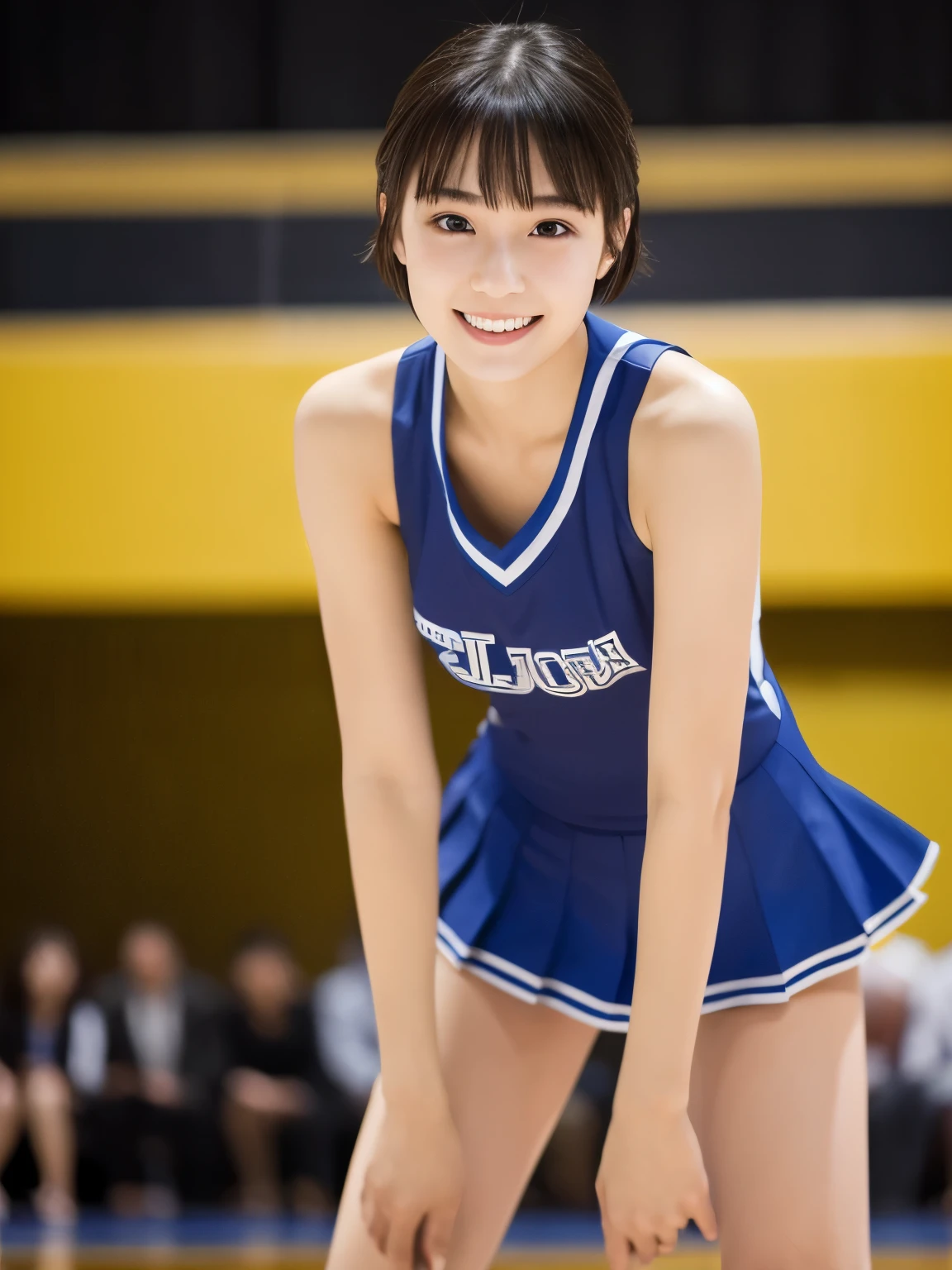 (Cheerleader:1.2),(beautiful girl:1.3), (************), (Highest quality:1.4), (Very detailed), (Very detailed美しい顔), (Sweat:1.2), (Dance 1.5), (Look Away:1.5), (Cheerleaderの衣装:1.3), smile, White skin, Great face, iris, Short Bob Hair, (Skinny body type:1.2), (Flat Chest:1.2),Smooth, Very detailed CG 統合 8k 壁紙, High-resolution RAW color photos, Professional photography, Light, BackLight, dream-like, impressive, Written boundary depth, Basketball court, Cowboy Shot