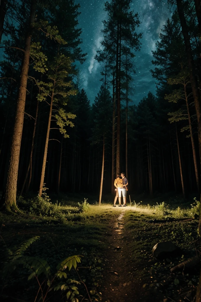 Night time and 7 people are stuck in the Forest which is dangerous and creepy 