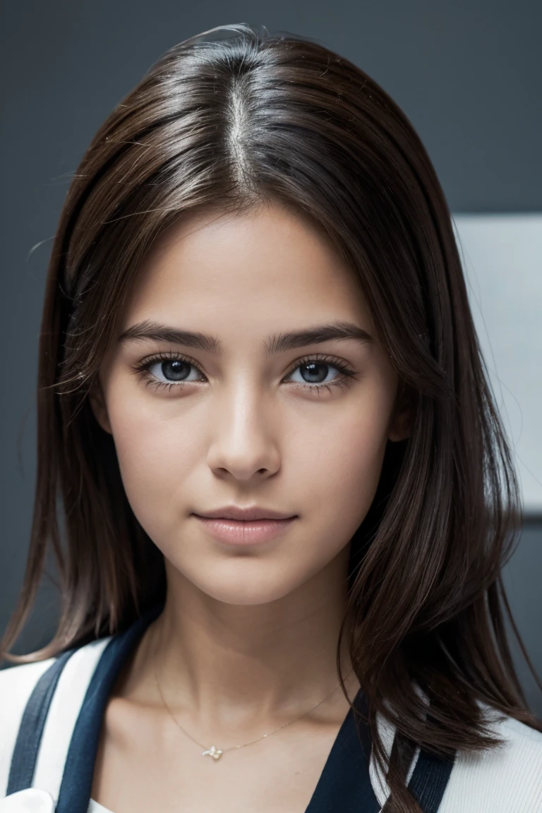 Un portrait photoréaliste d&#39;une jeune fille hispanic de 20 ans aux longues, cheveux blonds flottants et yeux marron frappants. Elle devrait avoir un naturel, expression accessible et être illuminé par la douceur, soleil de l&#39;heure d&#39;or. L&#39;arrière-plan doit être un décor extérieur pittoresque, peut-être un parc ou une plage ensoleillé. Capturez cette image avec une photo haute résolution à l&#39;aide d&#39;un objectif 85 mm pour une perspective flatteuse.