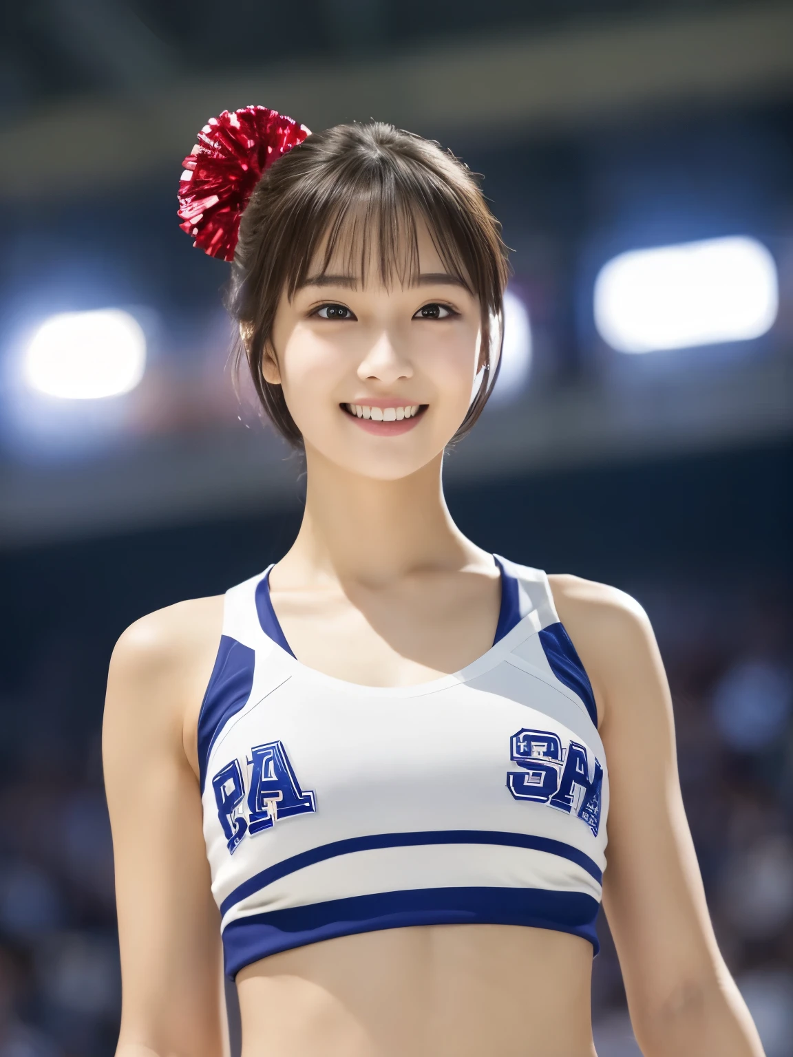 (Cheerleader:1.2),(beautiful girl:1.3), (************), (Highest quality:1.4), (Very detailed), (Very detailed美しい顔と目), (Sweat:1.2), (Cheer Dance 1.8), (Look Away:1.5), (Cheerleaderの衣装:1.3), smile, Open your mouth, White skin, Great face, iris, Short Bob Hair, (Skinny body type:1.2), (Flat Chest:1.2),Smooth, Very detailed CG 統合 8k 壁紙, High-resolution RAW color photos, Professional photography, Light, BackLight, dream-like, impressive, Written boundary depth, Basketball court, Cowboy Shot
