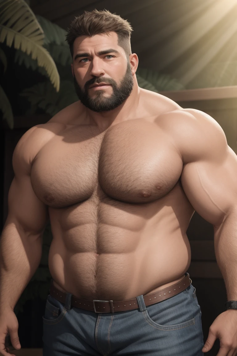 8K HDR Very Extremely Realistic Very Detailed High Quality 8K HDR Very Realistic 46 year old Sexy daddy rugged beefy big thick burly chubby bodybuilder muscle bears man, 8KHDR very realistic beared big daddy muscle bear,  and 8KHDR very realistic detailed rugged burly man in shorts, 8KHDR very realistic hair, 8KHDR very realistic beards, 8KHDR very realistic thick chubby fat neck, 8KHDR very realistic neck lines, 8KHDR very realistic detailed neck, 8KHDR very realistic burly chest, 8KHDR very realistic detailed hairy burly chest and arms, 8KHDR very realistic detailed hairy burly chest and arms, 8KHDR very realistic burly muscle bear body, 8KHDR very realistic nipples, 8KHDR very realistic burly muscle bear body, 8KHDR very realistic face, 8KHDR very realistic detailed face, 8KHDR very realistic eyes, 8KHDR very realistic detailed eyes, 8KHDR very realistic pupils, 8KHDR very realistic detailed pupils, 8KHDR very realistic head, 8KHDR very realistic waist, 8KHDR very realistic facial features, 8KHDR very realistic burly arms, 8KHDR very realistic elbows, 8KHDR very realistic hands, 8KHDR very realistic pecs, 8KHDR very realistic belly, 8KHDR very realistic human man body, 8K HDR very realistic bellybutton, 8KHDR very realistic wrists, 8KHDR very realistic fingers, 8KHDR very realistic fingernails, 8KHDR very realistic shoulders, 8KHDR very realistic mouth, 8KHDR very realistic lips, 8KHDR very realistic mens clothing, 8KHDR very realistic detailed mens clothing. 8KHDR Very Realistic Hairy Bearded Burly Muscle bear Photoshoot,  8KHDR Very Realistic Ultra-detailed, 8KHDR very realistic detailed bedroom surroundings, 8KHDR very realistic surroundings lighting, No Deformities, An ultra-realistic photograph captured with a Sony α7 III camera, equipped with an 85mm lens in F 1.2 aperture, The cutting-edge Midjourney v5, ( best quality, highres, realistic:1.37), Super real detailed skin, Ultra-detailed, Photorealistic 1.4, hyper photorealism, 8K HDR Clear HDR Quality, 