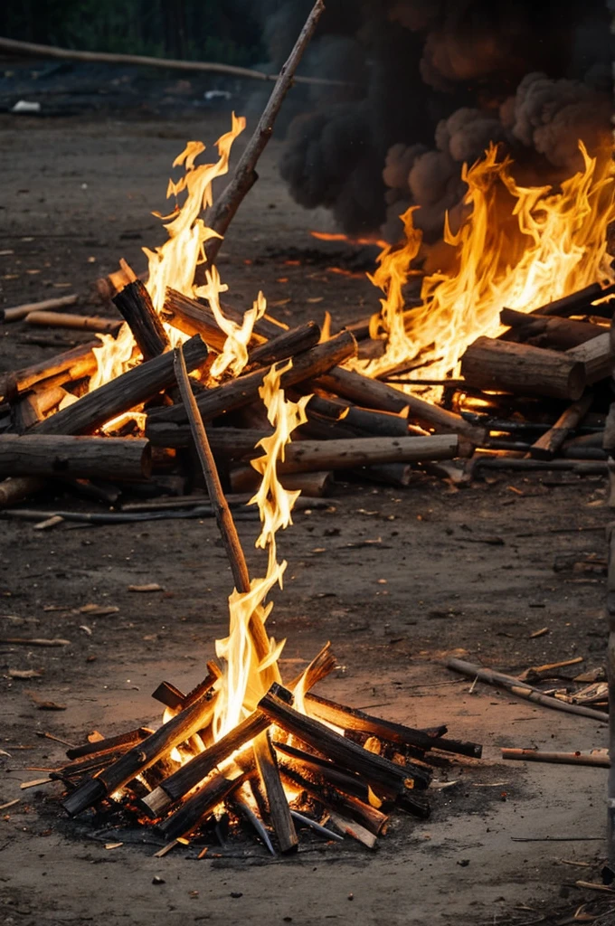 Fire with stick
