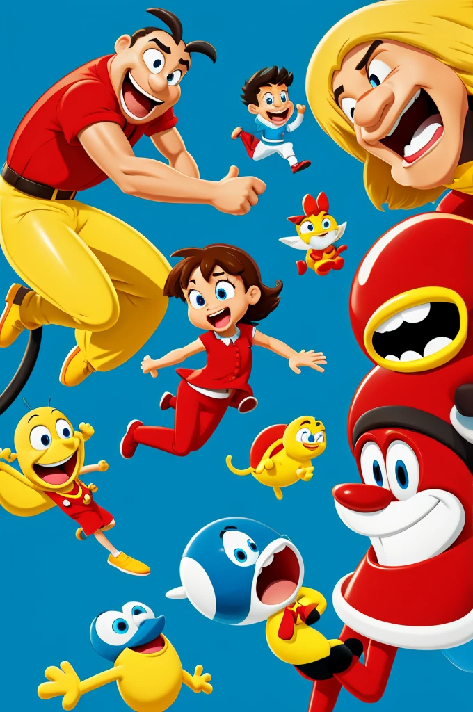 cartoon characters ,air,
