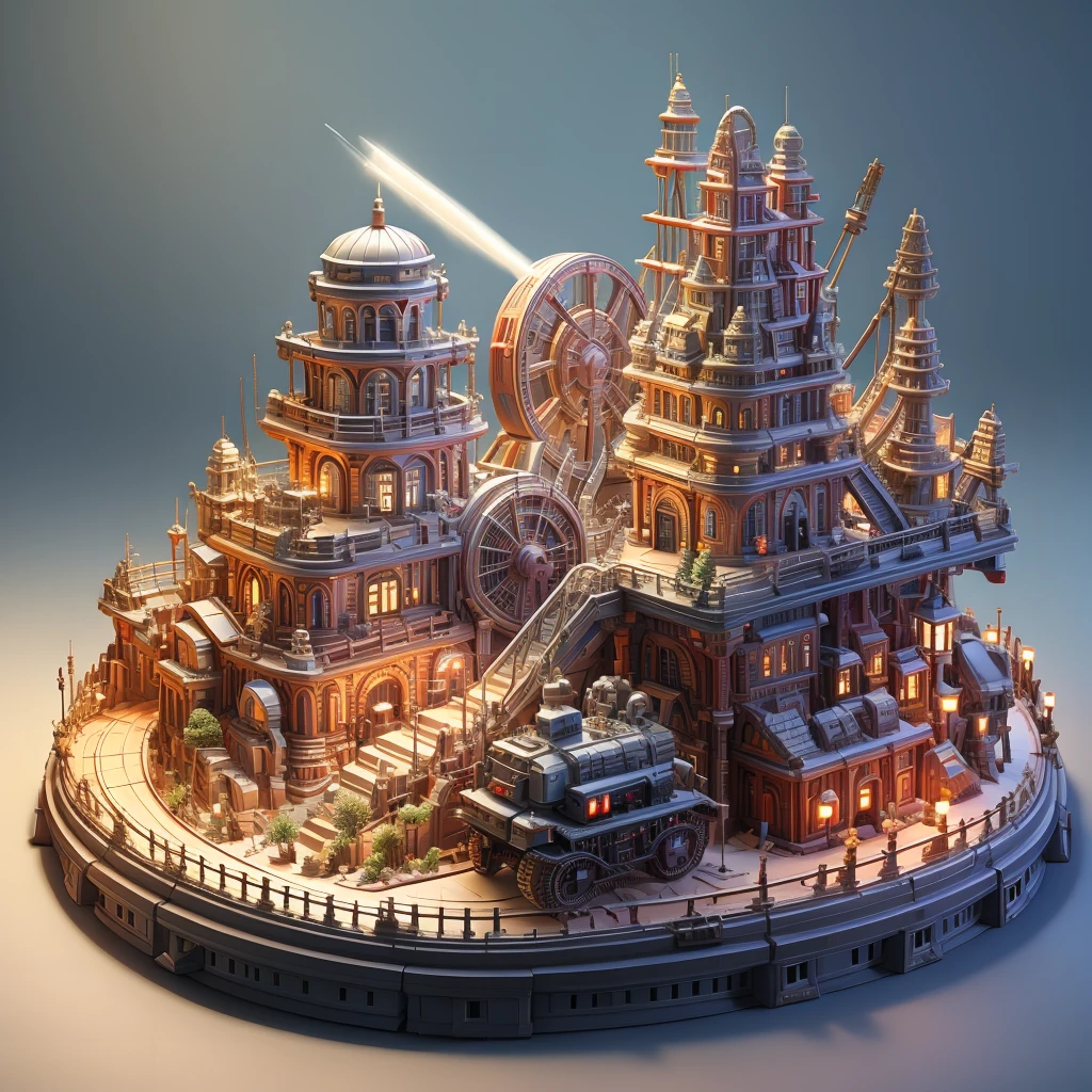 Military fortress(Mechanical artillery,Majestic pagoda,Anti-aircraft guns,cannon,Gatling gun)German style