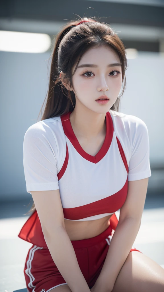 (((Sports, Short, Long, Running, Jogging, Marathon, Exercise, Athletics, Running, Running Posture, Running, Feeling of Galloping, Sweat, Sweat, Sweating Lots)))), ((Volley Uniform: 1.3, White, Red, Blue, Uniform: 1.3, Lower, Swaying, Hetero)), ((White, Red, Blue, Bloomers: 1.2, Low Rise)), (Athletics, Floating Hair NovaFrog Style, Floating Hair, Hair and Clothes That Flutter in the Wind, High School, Slender Abs: 1.2, Navel, Serious Look), (The shape of the pubic area is clearly visible)), Blushing, NSFW, 8k, RAW Photo: 1.2, (Best Quality: 1.4, Masterpiece: 1.4), Super Detail, Best Illustration, Ultra High Resolution, Portrait, Film Grain, 1girl, POV, Depth of Field, Photorealistic: 1.4, detailed hair, realistic hair, realistic lighting, realistic shadows, realistic clothing, realistic skin, natural skin texture, portrait: 0.6, light particles, lens flare, glowing particles: 0.6, bokeh: 1.2, clean: 1.8, professional lighting, photon mapping, radiosity, physically based rendering, incredibly absurd, Glossy skin, pale skin: 1.2, PureErosFace_v1: 0.7, fair skin: 1.1, round face: 1.5, mouth open, puffy eyes, purple eyes, double eyelids, egyosar: 1, floating hair, makeup, Japan girl, lovely thighs, shining thighs, shining legs