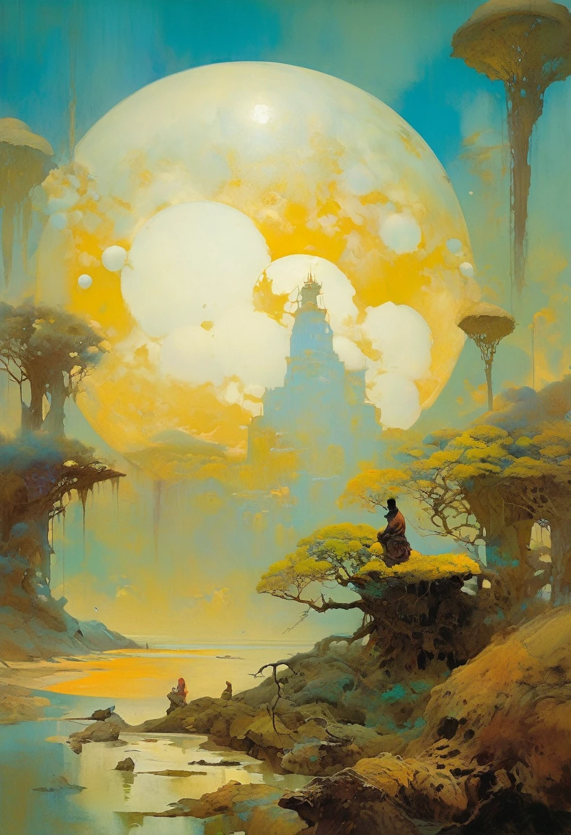 Setting: Curiosity, fascination, imagination
Artists: Mann, Gammell, Kley, Goldin, Gerome, Quentin Blake, Damien Hirst, Anne Bachelier, Gibson, Rockwell, Seagrave, Alberto Vargas, N.C. Wyeth, beksinski, Rockwell
Style: American Realism
Color Palette: warm Vibrant
Techniques: impasto
Details: idyllic, innocence, fantastic, fractalize, painting