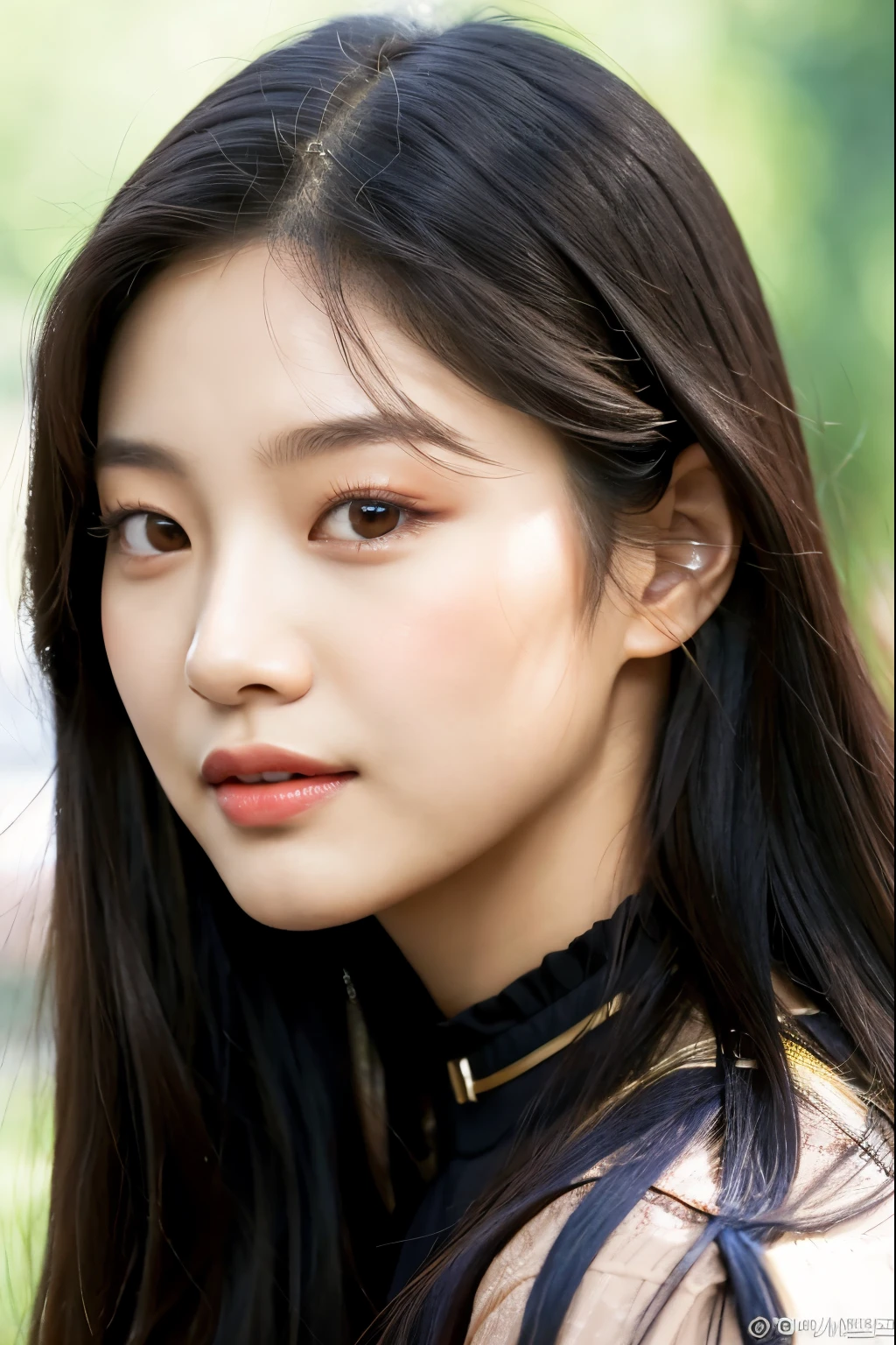 a close up of a woman with long hair wearing a dress, jaeyeon nam, blackpink jennie, lee ji - eun, lee ji-eun, park ji-min, bae suzy, portrait of jossi of blackpink, popular south korean makeup, heonhwa choe, jossi of blackpink, jinyoung shin, hwang se - on, beautiful south korean woman