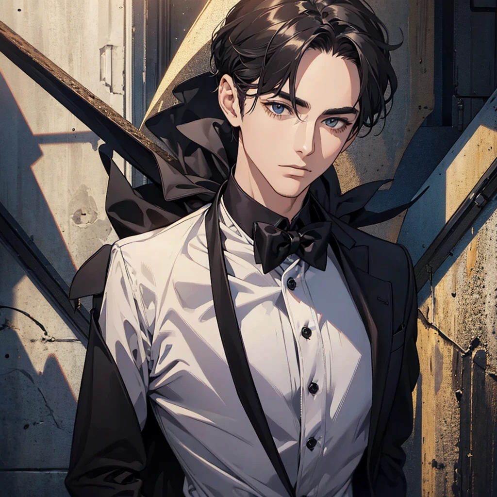 masterpiece , best quality , man , black suit,