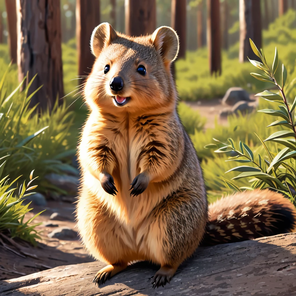 cute quokka, illustration, vector graphics, strong contours