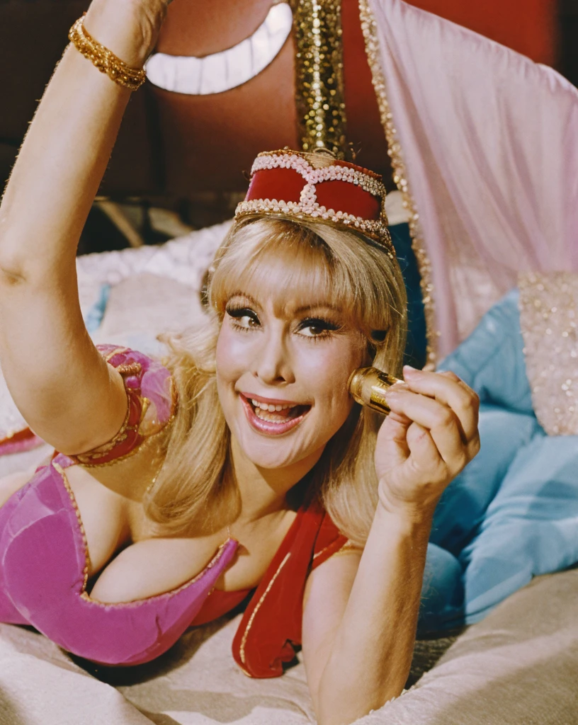 drunk young barbara eden, drunk jeannie I Dream of Jeannie, jeannie outfit from tv show, massive fat tits, passed out on floor at bar,  drunk facial expressions, drunk gestures, "Wooo hoooo! Hello mashter.....hiccup!" drinking from bottle, she's sloppy drunk, full body view, drunk, massive tits massive tits drunk slutty I dream of jeannie, young drunk barbara eden, pink harem outfit from I dream of Jeannie slumped drunkenly on floor, hiccuping, drunk facial expressions, sloppy drunk, on her back, almost passed out, half-closed eyes, drunk facial expressions, passing out