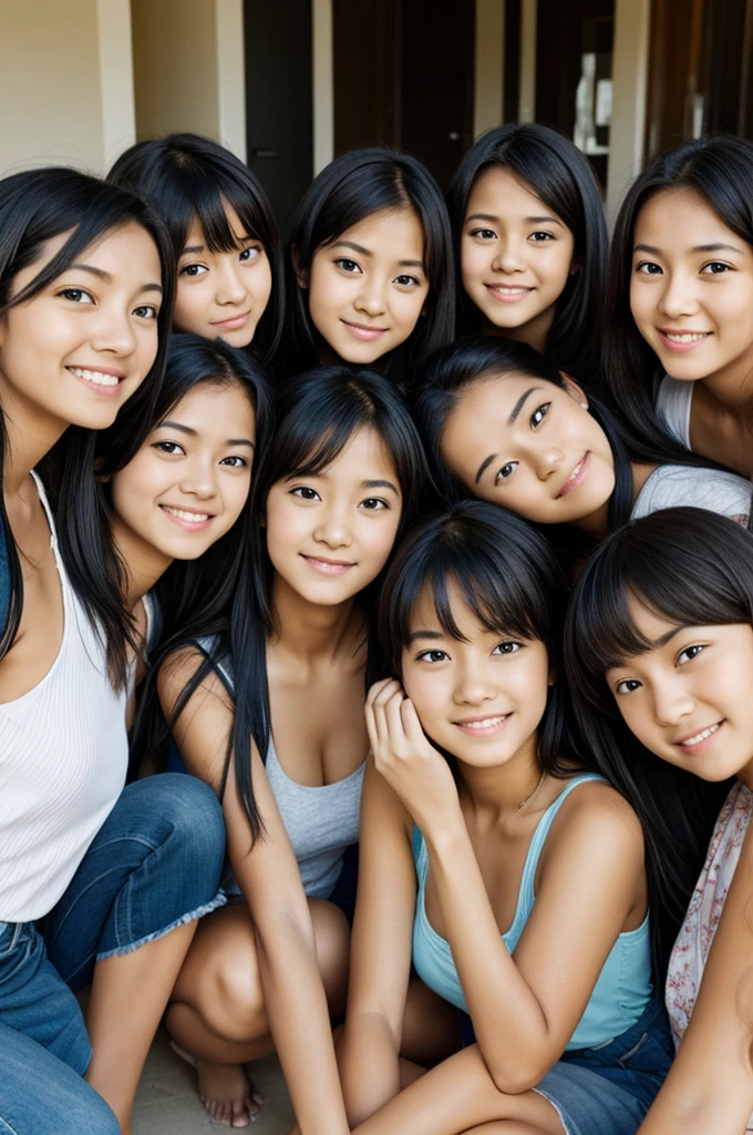 Group of , 6 girls, 1 boy