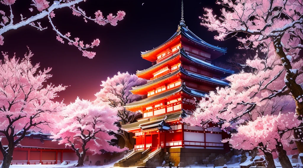 Cherry blossoms in the foreground、Japanese Temples, The aesthetics of travel in Japan, Ancient Japanese architecture, Japanese Temples, Japanese architecture, Beautiful Wallpapers, sakura season, The art of Japan style, The art of Japan, Japanese Landscape, Awesome Wallpapers, Cherry tree, Ancient Japanese, Japanese inspiration, Oriental wallpapers, Inspired by Kyoto, Ancient Chinese architecture, Japanese cities Night Sky Starry Sky