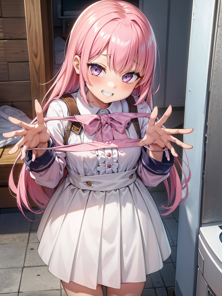One girl,
Laundry room,washing machine, Laundry basket, a few underwears are in a Laundry basket,
hair,Color Hair Color, Small breasts、blush, bow, Long sleeve, shirt, shirt, skirt, skirt, skirt, Small breasts,
{{{Face close-up}}},Upper Body,,Pay attention to the panties,Quality underwear,
Looking down,View your viewers,
Panties as a gift,
Tabletop, highest quality, , Absurd, Perfect Skin, Detailed skin texture, Ultra-detailed, 8k, Intricate details, Beautifully detailed face,High resolution,
{{{Shadowed face}}}, mock, {{{Grit your teeth:1.2}}}, Grin, smile, Looking down, masterpiece,Absurd, Beautiful detailed face when viewed from the front,