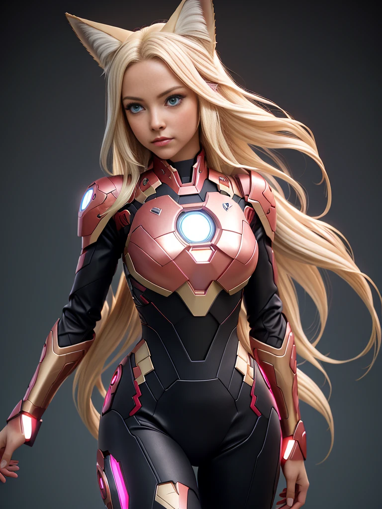 Russian, Blonde, Model, Piercing, Brazilian bikini, Long hair, Blonde hair, Ironman, Futuristic, Hyperrealism, 8k, super detail