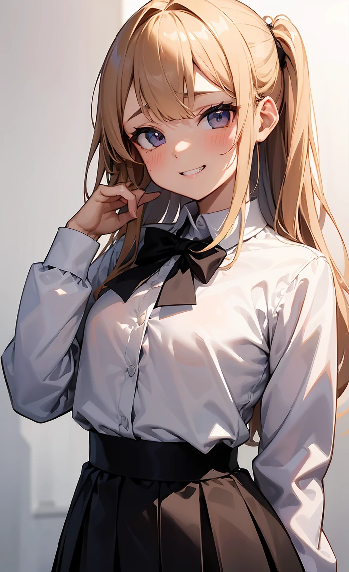 NSFW,One girl,
(Flat Chest:1.3),(shirtのボタンを開けて胸を見せてくれる:1.5),Beautiful breasts,(show off your small breasts:1.5),(Blowjob:1.6)
Blonde, {{{Half Twin Tail:1.3}}}、break,blush, bow, 赤いbow, Long sleeve, shirt, 襟付きのshirt, skirt, プリーツskirt, 黒いskirt, Small breasts,
{{{Face close-up}}},Upper Body,
Look down,View your viewers,
Tabletop, Highest quality, , Absurd, Perfect Skin, Detailed skin texture, Ultra-detailed, 8K, Intricate details, Beautifully detailed face,High resolution,
{{{Shadowed face}}}, mock, {{{Grit your teeth:1.2}}}, Grin, smile, Looking down at the viewer, masterpiece,Absurd, Beautiful detailed face when viewed from the front,