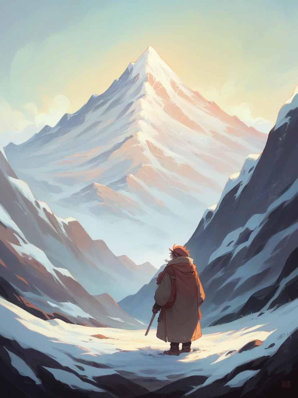 Biopunk((against the backdrop of a snowy mountain))