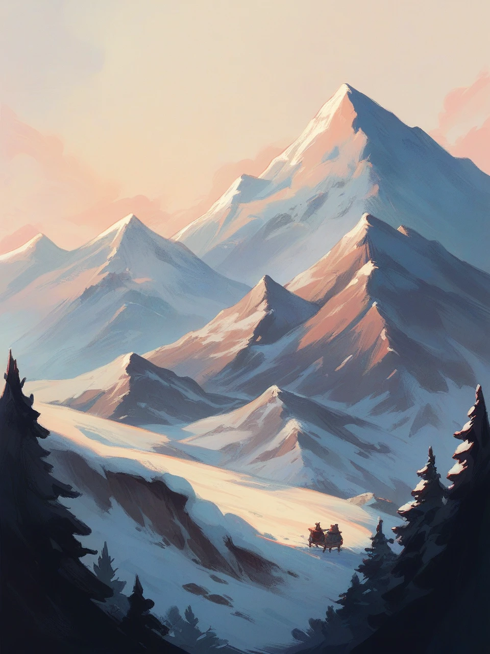 Biopunk((against the backdrop of a snowy mountain))