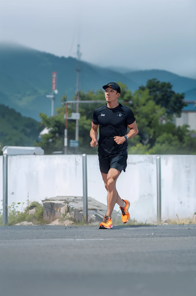 (Best quality,A high resolution,Ultra-detailed,Realistic:1.2),2023 runner, runner outfit(promotional poster)。