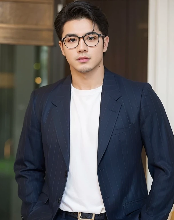 Araaf man wears a Southeast Asian man with a round face.,Posing for pictures, handsome man,Short black hair, black eyes, Asian man,stereoscopic 8k,45 high quality colored lights,000,000,000 pixels, photo, post-trade photo, animation, Portraitที่สวยงามสมจริง. Posing for pictures, Headshot profile picture, inspiration inspirationผู้ชายหล่อ, Profile picture, Portrait, Headshot, inspiration, Headshot