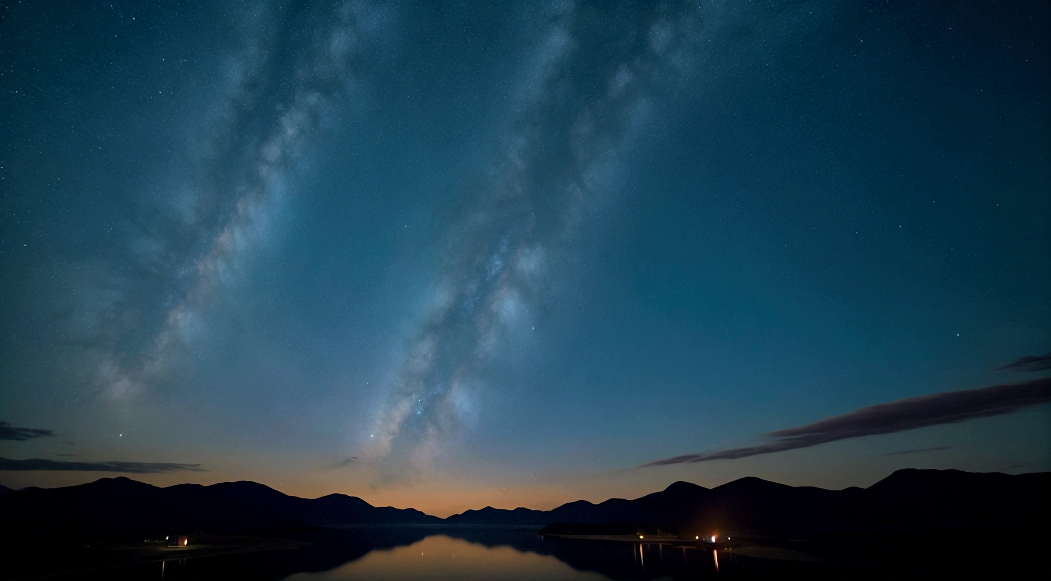 Vast night sky、peaceful、Starry Sky、Cinematic、8K、Ultra HD。