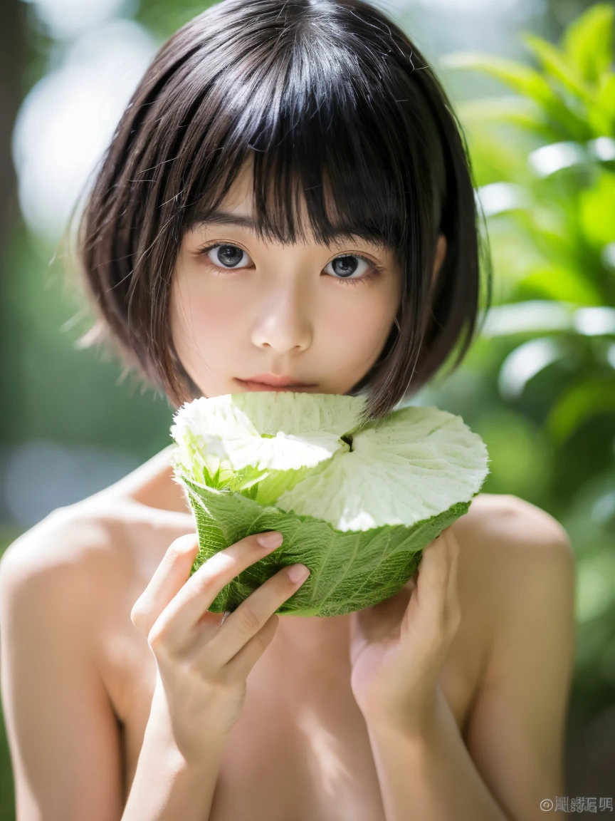 Highest quality、masterpiece、High resolution、One Girl,alone,RAW Photos,Real person, Detailed skin,Japanese,Black Hair、thin bunches of bangs, shortcut, Shaggy Cut, ,whole body、Completely naked、Pussy in full view