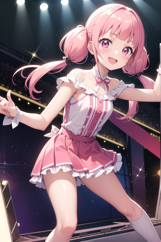 ((masterpiece、Highest quality))1 Girl、Lori、Loriコン、っぽい、cute、cute、My Favorite 、solo、Idol、Pink Skirt、Pink Hair、Twin tails、Pink eyes、album、smile、smile、dance、sing、Line of sight、Sparkling、Red cheeks、Vocalist、 cuteポーズ、Loud cheers、Surrounded by music、Sitting、Leaning forward、Shoulder Bare、ribbon、Pretty Cure Costume、Group Sex、Creampie、Insert、Red cheeks、sex、Spread your legs、Completely naked、Raise one leg、Being poked hard