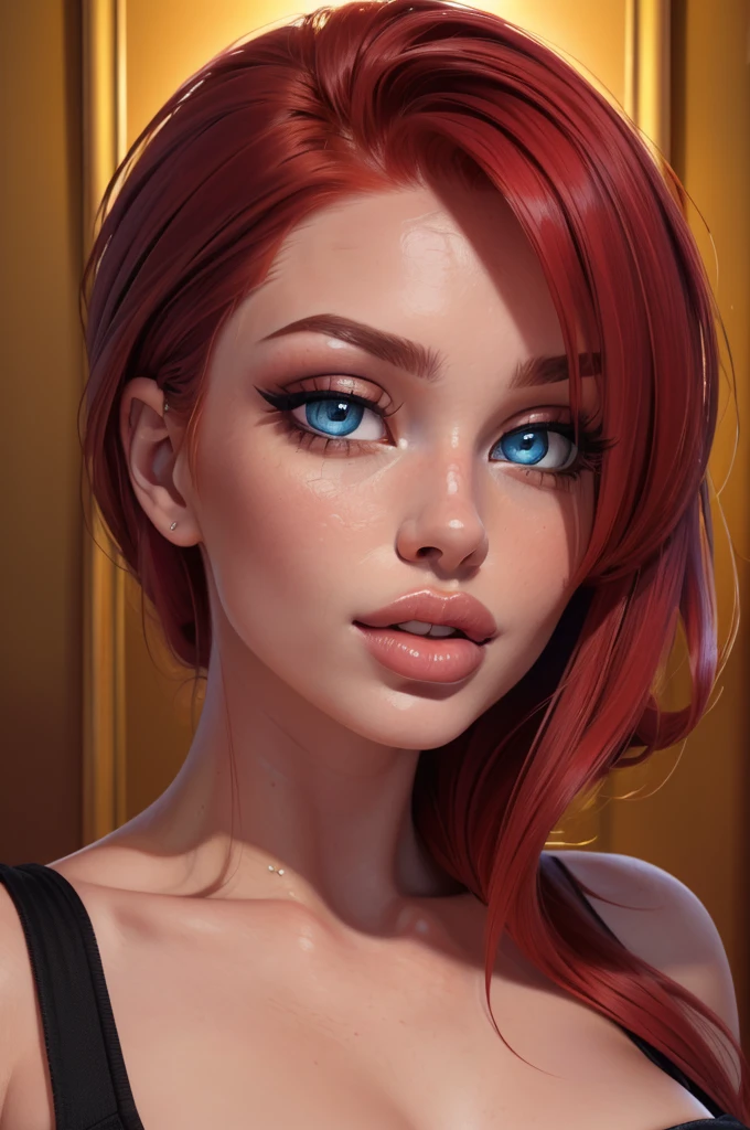 (sexy red haired young woman,perfect body,posing,model,stage,luxury hall),(oil painting),(detailed face,beautiful eyes,detailed lips),(best quality,highres:1.2),(realistic),(portrait),(vibrant colors),(soft lighting)