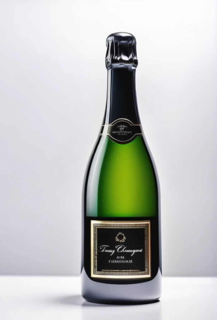 a bottle of fancy white champagne
White background