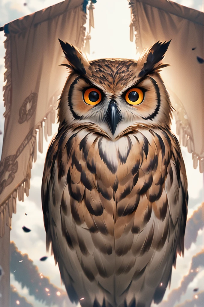 ((Best quality)), ((masterpiece)), (detailed), banner of owls