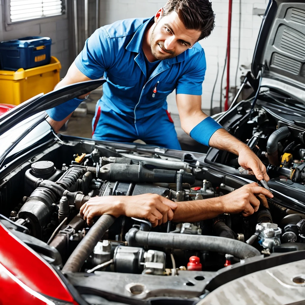 Illustration for an advertisement for a car mechanic