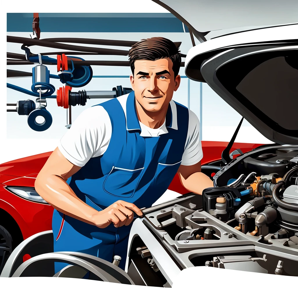 Illustration for an advertisement for a car mechanic