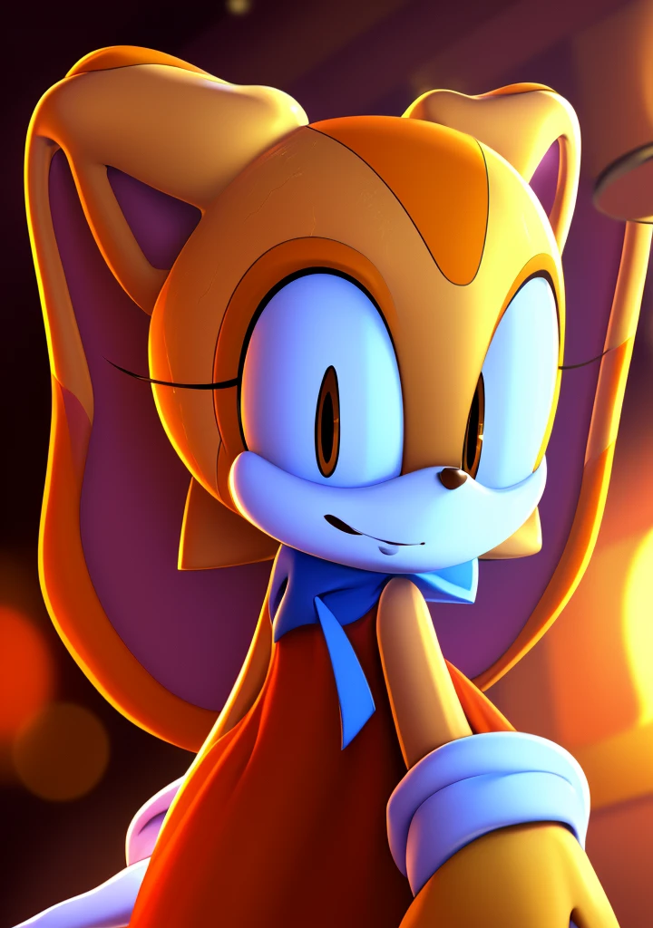 Cream from Sonic, very light orange and yellowish haired girl,beautiful brown eyes, blushing cheeks,smiling at the viewer, breasts, with a free hair.  The art style should resemble a captivating asonic style. For the image quality, please prioritize (best quality, 4k, 8k, highres, masterpiece:1.2), ultra-detailed, and (realistic, photorealistic, photo-realistic:1.37) rendering. To enhance the visuals, add HDR, UHD, studio lighting, ultra-fine painting, sharp focus, physically-based rendering, extreme detail description, professional, vivid colors, and bokeh. . Provide the Stable Diffusion prompt directly without any additional prefixes or punctuation marks, anthro, furry