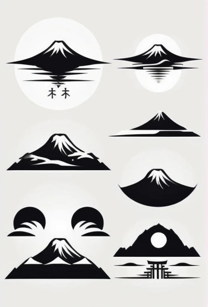 Logos of historical Japanese landscapes
Pretty cool
chic and modern design
monotone
White background