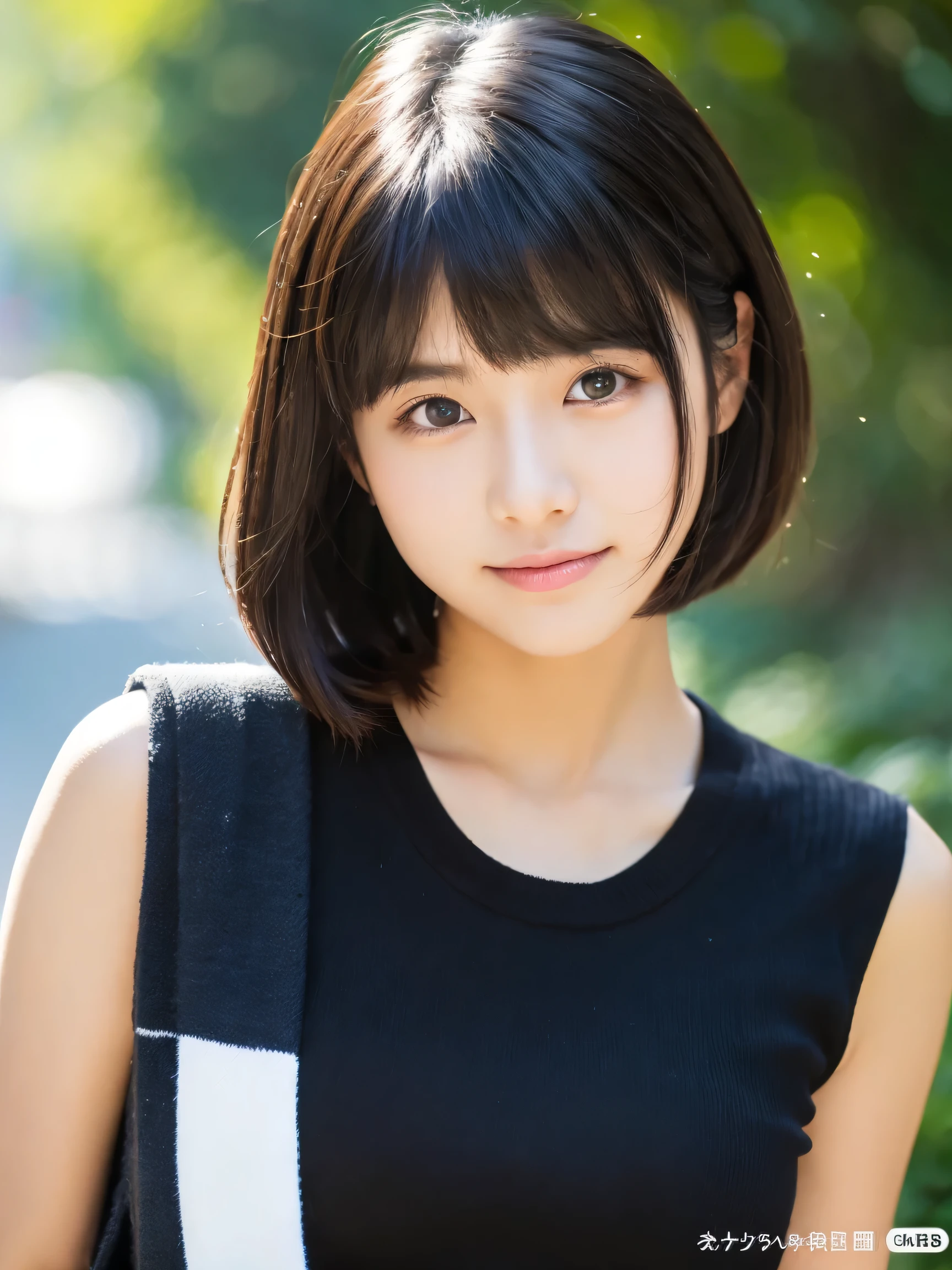 Highest quality、masterpiece、High resolution、One Girl,alone,RAW Photos,Real person, Detailed skin,Japanese,Black Hair、thin bunches of bangs, shortcut, Shaggy Cut, ,whole body、Completely naked、Pussy in full view