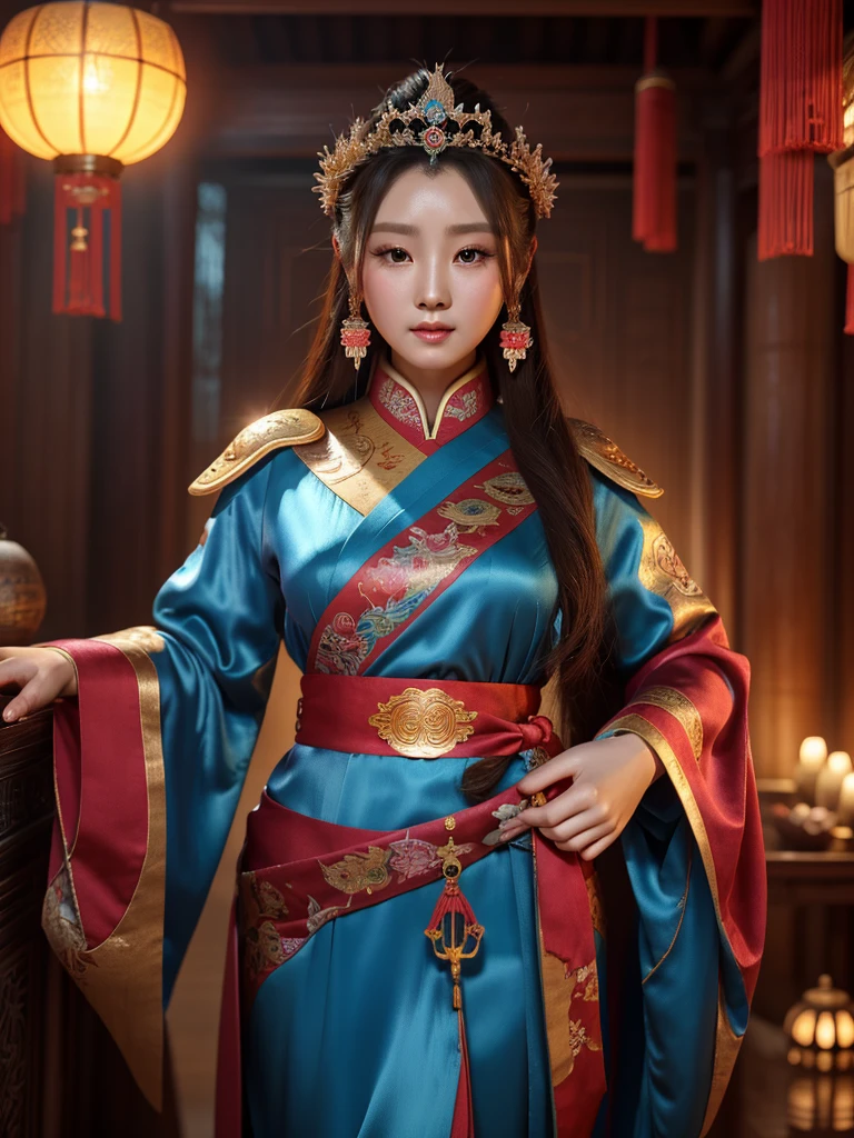 1girl in a red long dress with flowing hair, a beautiful fantasy empress, spuer beauty,inspired by Lan Ying, full body xianxia, by Qu Leilei, inspired by Ju Lian, inspired by Li Mei-shu, inspired by Qiu Ying, heise jinyao, ancient chinese princess, flowing hair and long robes, ((a beautiful fantasy empress)),((colorful)),(Tang Dynasty), masterpiece, best quality, beautifully painted, high level of detail,(noise removal :0.6), [ink proof],(ink refractive), ,detail,Blank background,(best quality, extremely detailed CG unified 8k wallpaper, proficient, best quality, super detail),(Shimmery blue light),silk-wrapped upper body,((((beautiful face)))
