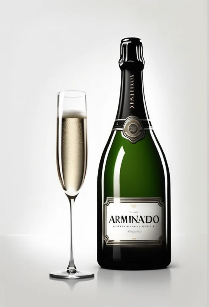 A champagne bottle like Armando on a white background
