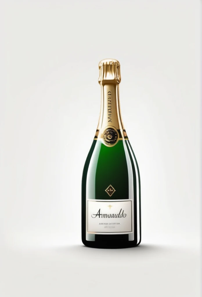 A champagne bottle like Armando on a white background