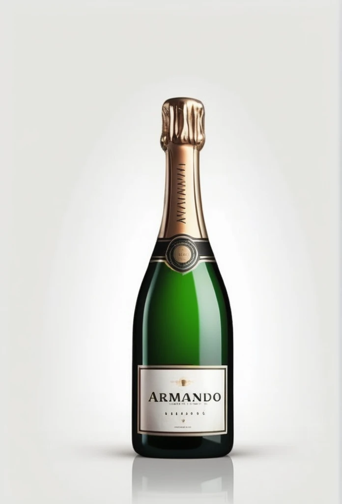 A champagne bottle like Armando on a white background