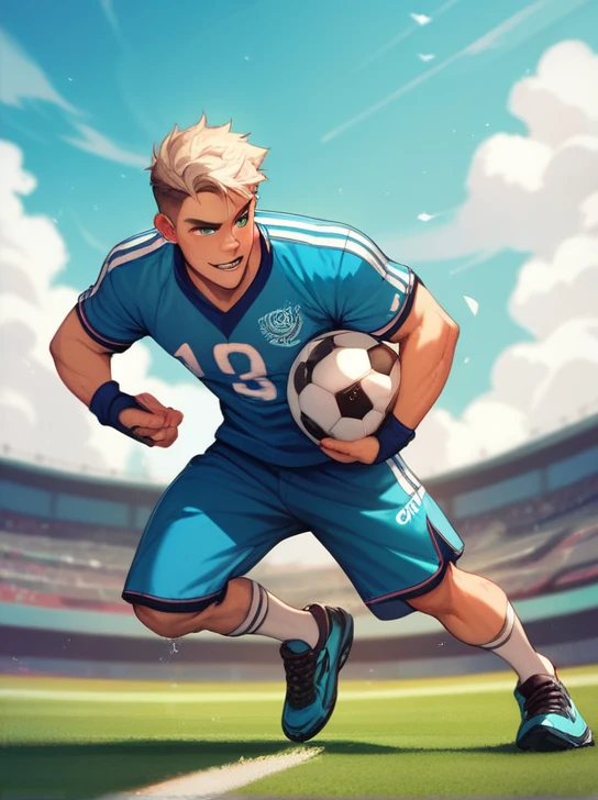 A boy with football