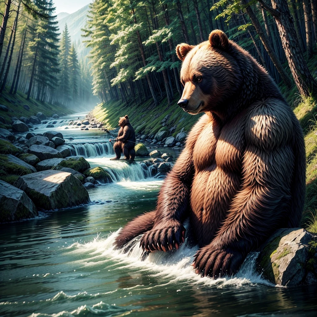 A hyper realistic, ultra detailed image, ((((((human lying on back, women, scat oral, vaginal scat, crotch on face, sitting on face)))))), ((((nude, side view, feral, women on feral bear, human head, bear pussy, bear tail, human women, duo))))), realistic, detailed background, (((((duo, bear pussy, women, feral bear, bear tail, excessive urine, scat on stomach, excessive anal scat)))))