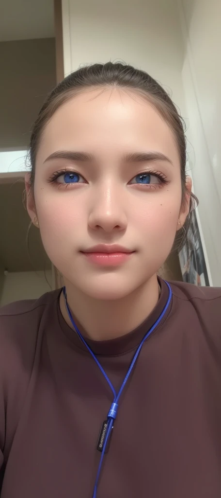 Beautiful big breastokeh), indoors, detailed luxury living room, gentle and charming beautiful goddess, smiling, Korean(kpop-idol), solo, necklace, oval face, double eyelids, smart, good hands, good feet, Natural, (from below angle), (glossy skin:1.05), ((low angle)), Perfect figure, (64k, UHD, RAW photo, best quality, masterpiece:1.4), (realistic, photo-realistic:1.37), ultra high res, photon mapping, radiosity, physically-based rendering, professional soft lighting, bright blue eyes, black hair,