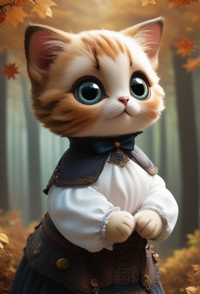 score_9, score_8_up, score_7_up, score_6_up, score_5_up, score_4_up,UHD, 
adorable cat-like creature big eyes in forest autumn time, orange, Victorian, steampunk, monocle